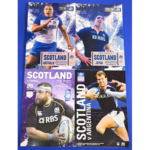 97 - 2009-13 Scottish Home Rugby Programme Quartet (4): v Argentina 2009, Tonga 2012, Japan 2013 & Austra... 