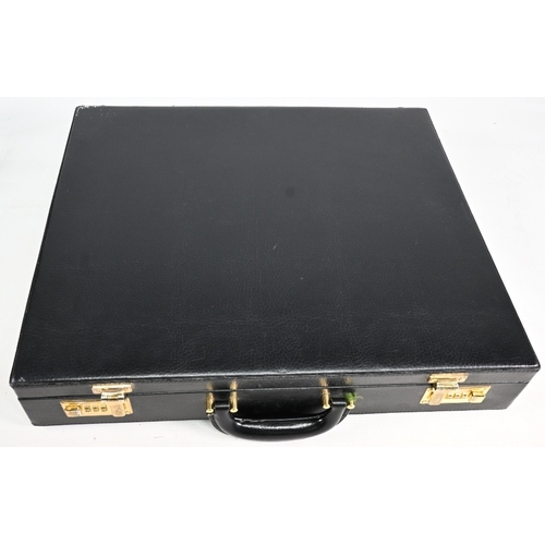 271 - Masonic Regalia Shropshire Chapter to include 2 medals, cufflinks, aprons, gloves housed in a black ... 