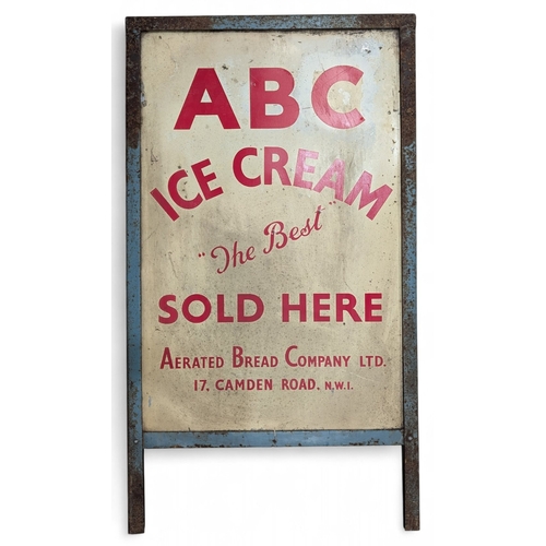 369 - Period ABC Ice-cream Shop Advertising Sign the best sold here shop sign, a painted sign single sided... 