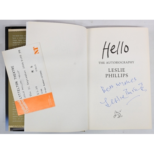 401 - Autographed Books by TV & Film to include Leslie Phillips The Autobiography Hello Comes with Theatre... 