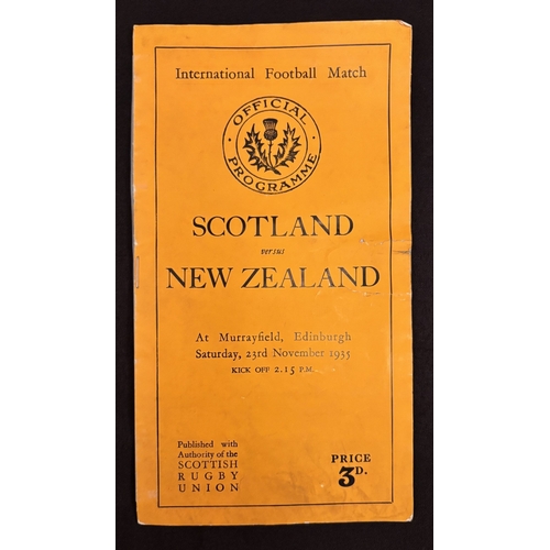 1 - 1935 Scotland v New Zealand Rugby Programme: As ever, an 18-8 All Blacks win north of the border, us... 