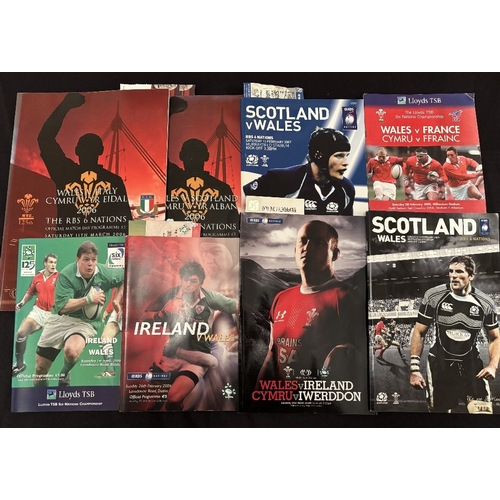 11 - 2000 onwards Six Nations Rugby Programmes, some with Tickets (8+): Ireland v Wales, 2000 and 2006 (w... 
