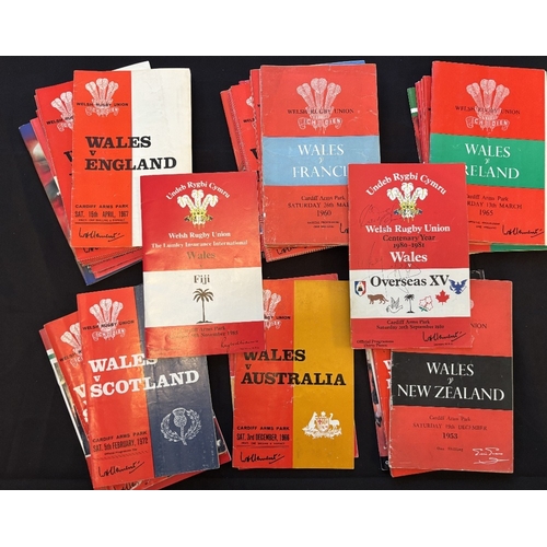 17 - Wales Home International Rugby Programmes (44): v England 1967, 69, 71, 73, 77, 87, 89, 91 and 2001;... 