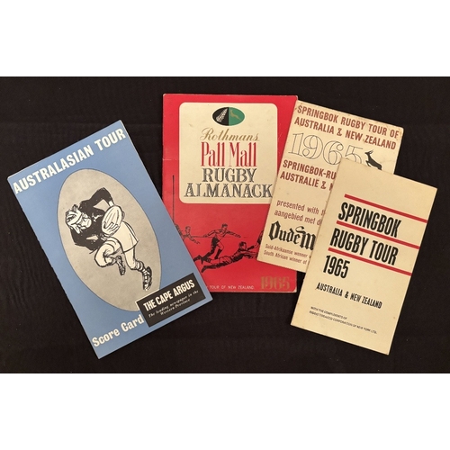 22 - 1965 S Africa in NZ Brochure/Itinerary Cards/Fixture Lists (4): The Pall Mall Almanack, Riggio Tobac... 
