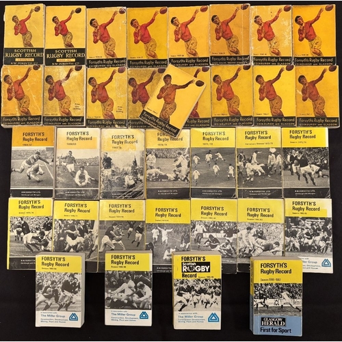 24 - 1930s-1980s Forsyth’s Scottish Rugby Record Annuals (35): The very small but packed yellow Forsyth’s... 