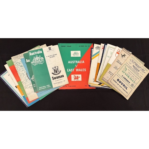 27 - 1947-76 Australians in the British Isles Rugby Programmes (22): 47-8 v Cardiff and the Barbarians; 5... 