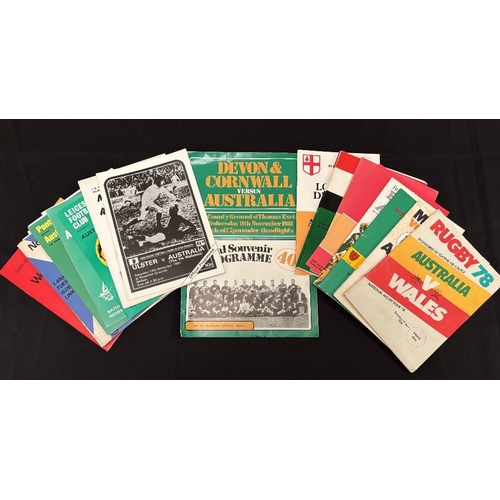 28 - 1981-2 Australians in the British Isles Rugby Programmes (23): v Midlands, Oxford U, N Counties, Bri... 