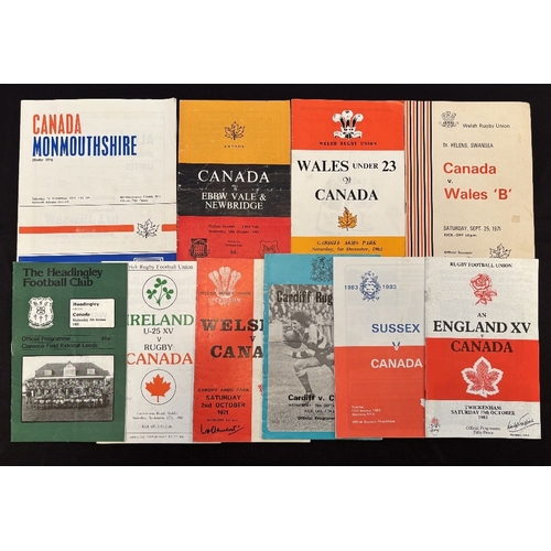 34 - 1962-1996 Canada in the British Isles Rugby Programmes (10): 1962 v Mon, E Vale/Newbridge and Wales ... 