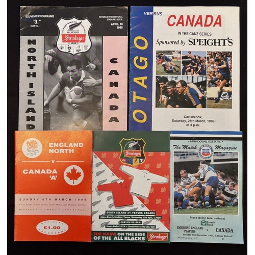 35 - 1989-1995 Canada Abroad Rugby Programmes (5): 1994 Canada A v England North and England Emerging Pla... 