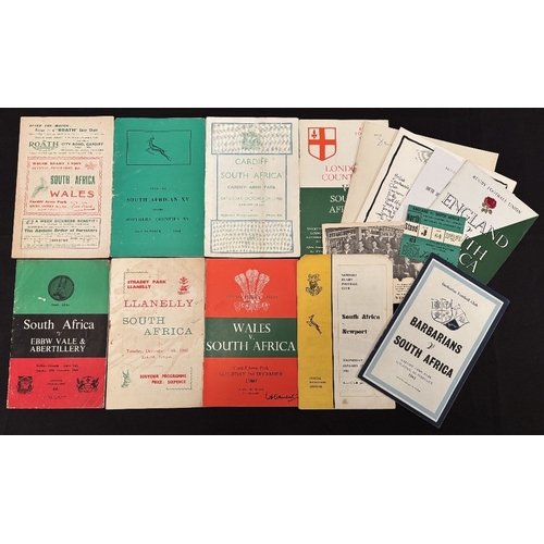 36 - 1951-1961 S Africa in the UK Rugby Programmes (14): 51 v Wales; 60-1 v S Counties, Cardiff, London C... 