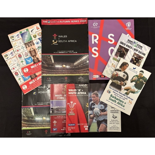 39 - 1995-2023 S Africa etc in the UK and at the RWC Rugby Programmes (10): v Wales 1999 (1st Millennium ... 