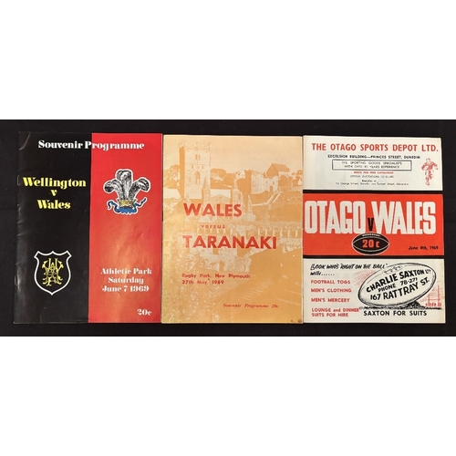 44 - 1969 Wales in NZ Rugby Programmes (3): The three provincial games on the Welsh tour, v Wellington, O... 