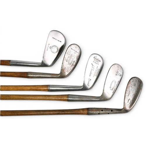11 - 5x Assorted mashie niblicks Golf irons incl Geo Nicoll for Lockhart of Gleneagles mashie niblick, ov... 