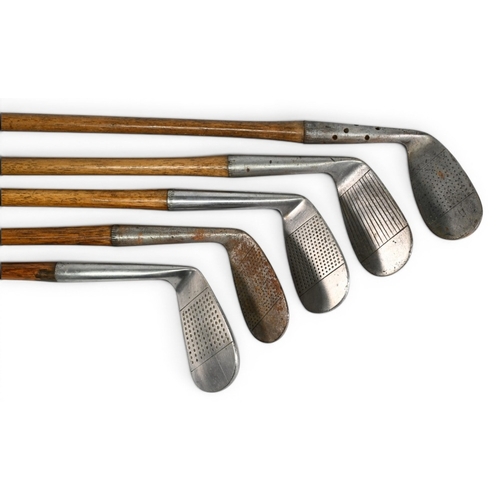11 - 5x Assorted mashie niblicks Golf irons incl Geo Nicoll for Lockhart of Gleneagles mashie niblick, ov... 