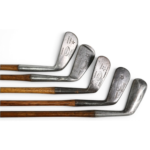 13 - 5x Assorted Gibson of Kinghorn Golf irons incl Ben Sayers North Berwick anti shank medium iron, Jame... 