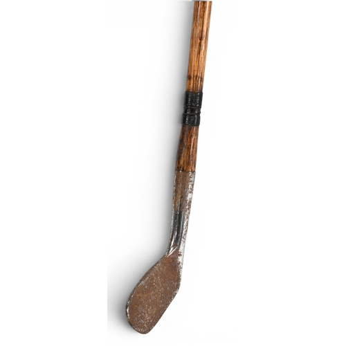 14 - Unusual Myles of Scotland Patent heavily round backed short head driving iron stamped Rexor - stampe... 