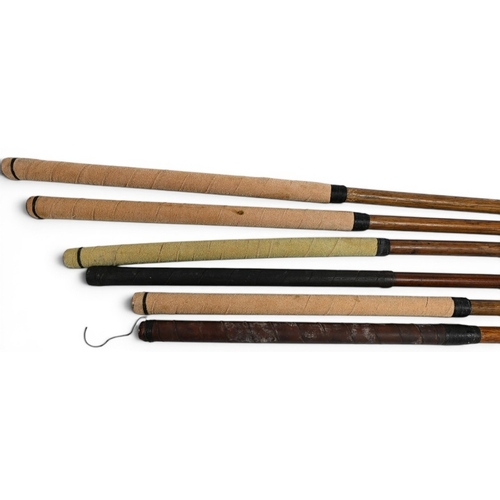 28 - 6x Various styled brass blade putters incl 2x Gems and 4x straight blades – all fitted with grips