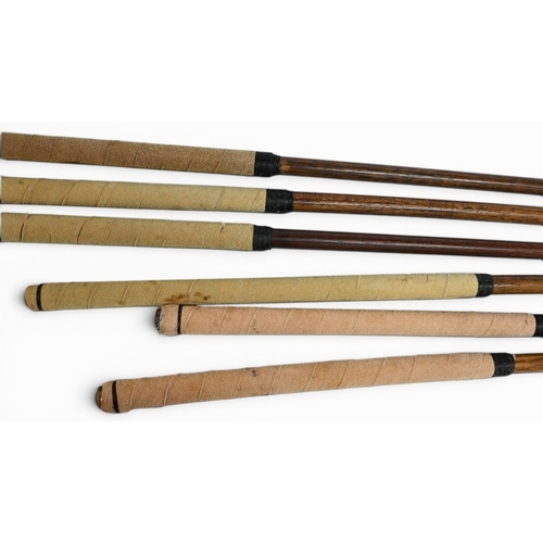 29 - 6x Various straight brass blade putters incl 1x Duplex – all fitted with grips