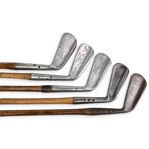 3 - 5x Flanged soled Maxwell model Golf irons incl Anderson driving iron, Halley mashie, St Andrews Golf... 