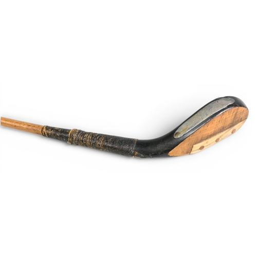31 - Tom Morris c1870 beechwood long spoon with signs of little use, still retaining a good all round ori... 