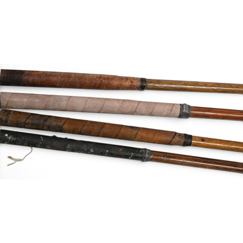 35 - 4x Left Hand scared neck woods incl a long nose stamped R Forgan with POWF in golden beechwood with ... 
