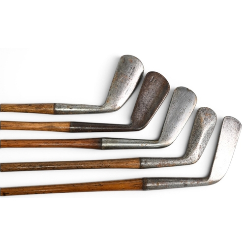 4 - 5x Various Golf irons with various designs incl a diamond back cleek with deep etched central face l... 