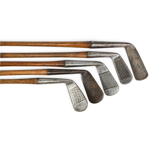 4 - 5x Various Golf irons with various designs incl a diamond back cleek with deep etched central face l... 