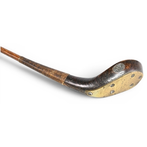 45 - G Brews of Blackheath dark stained transitional brassie with full wrap over brass sole plate with de... 