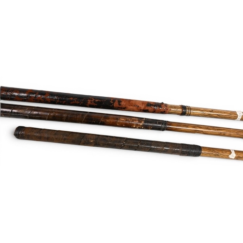 51 - 3x Small head scared neck brassies by maker’s W Dell, J Carstairs of Leven with central black face i... 