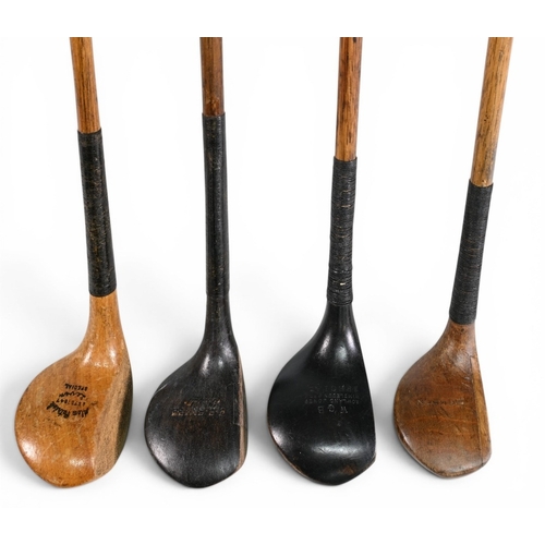 52 - 4x Late scared neck woods 2x drivers 1x stamped JC Smith the other Roland Jones Wimbledon Park both ... 