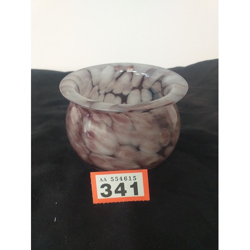 341 - Colour glass marble type bowl