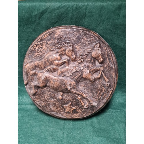 59 - Large Concrete Horse Plaque