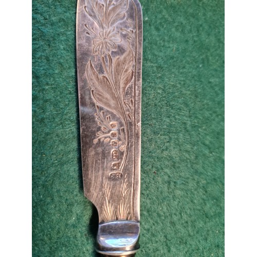 67A - Vintage silver & mother of pearl butter knife