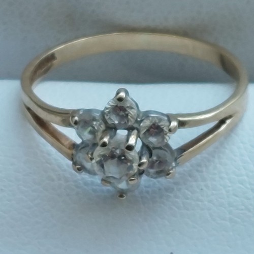 45A - 9ct gold cz ring size L