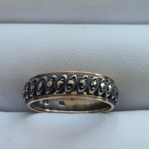 10B - 9ct gold/silver diamond eternity ring size N