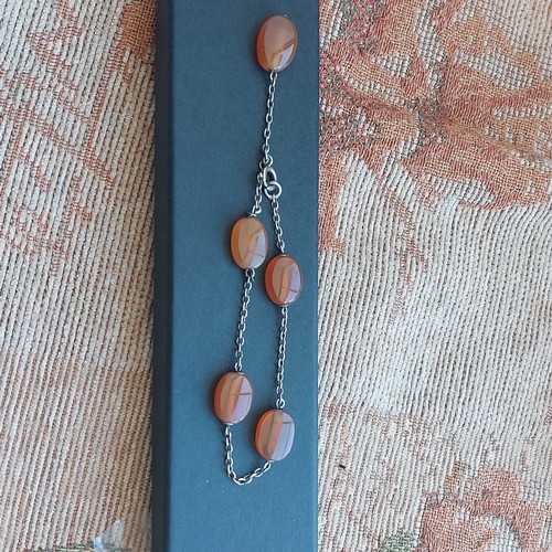 34a - Vintage silver and Amber bracelet