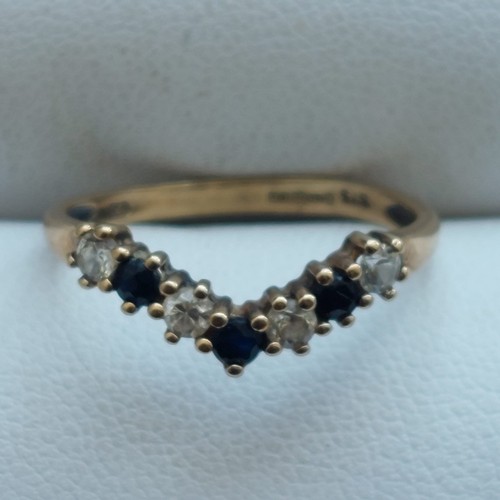 15C - 9ct gold sapphire and cz ring. Size k/l

relisted due to non payer