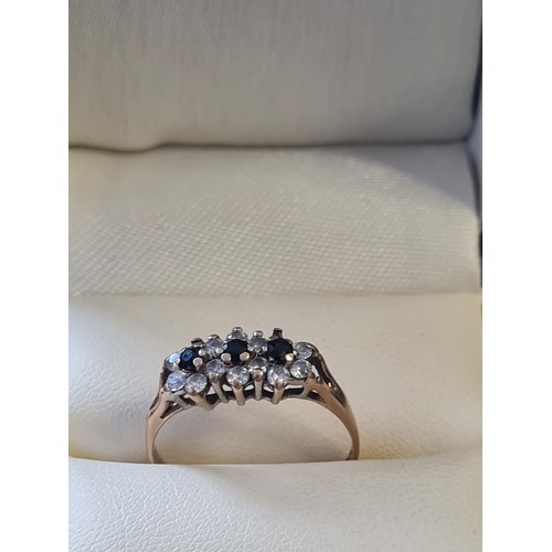 023b - 9ct gold ladies ring large stones