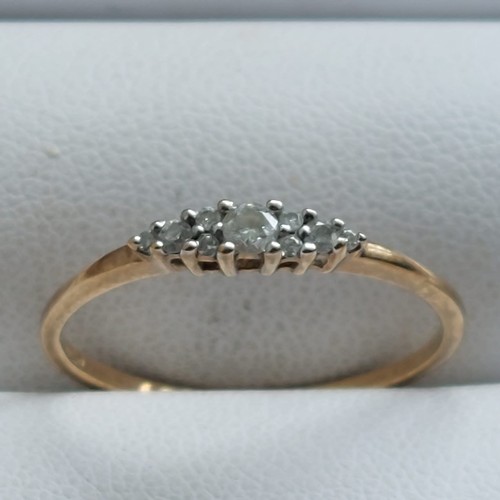 107 - 9ct gold diamond ring