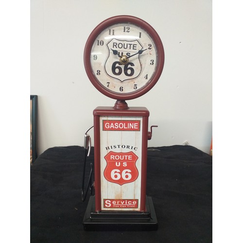 208 - Retro Gas Pump Clock, Red brand new Boxed