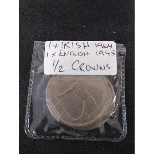 148 - Vintage coin 1 x irish 1964 1 x English 1948 half crowns