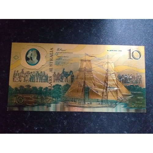 16 - Australian Banknote gold plated