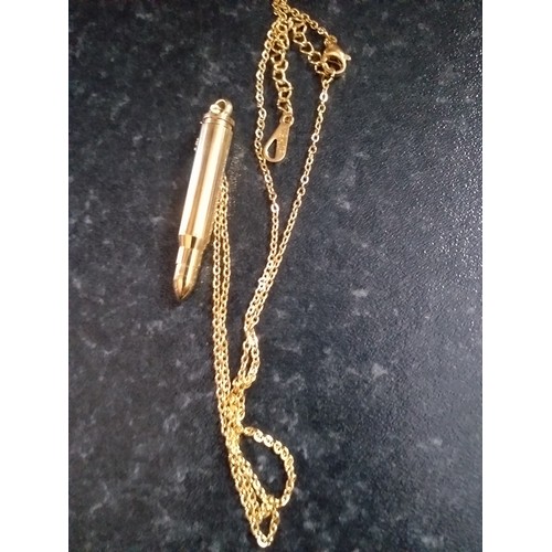 33 - heavy Bullet Pendant and Chain