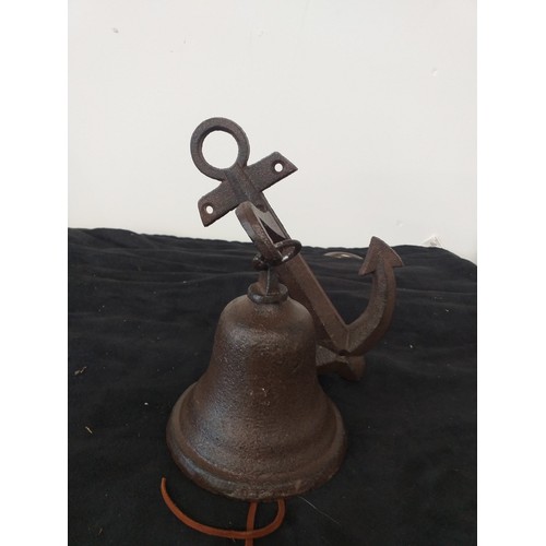 352 - Cast Iron Wall Bell W14xDP22xH10.5 cm Rust Finish