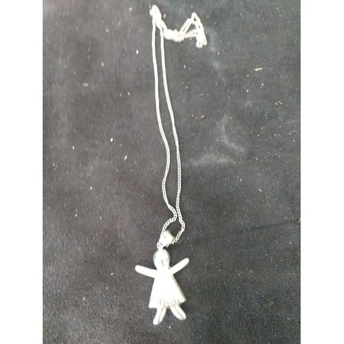 2 - 925 silver angel pendant and chain