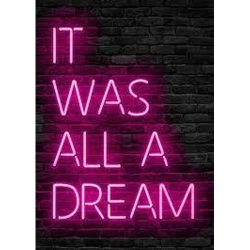 24 - It Was All A Dream Neon Print Pink 21x30cm high gloss