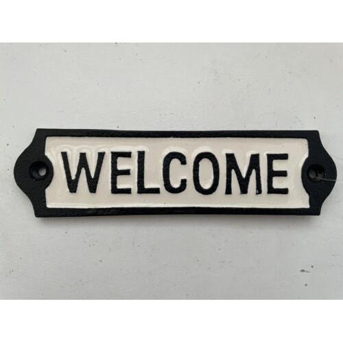 1b - Welcome CAST IRON VINTAGE SIGN WALL PLAQUE NEW