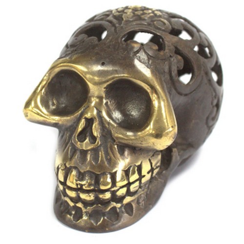 120 - Vintage Brass Skull - Lrg 
7x6 (cm) made from brass
0,89Kg