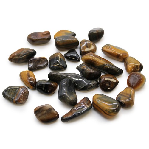 126 - 24x Small African Tumble Stones - Tigers Eye - Varigated