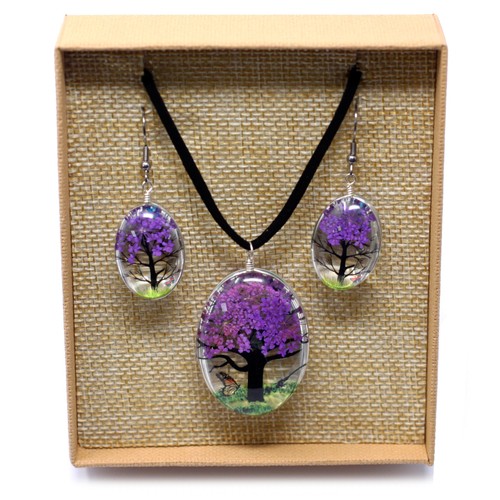 172 - Pressed Flowers - Tree of Life set - Lavender